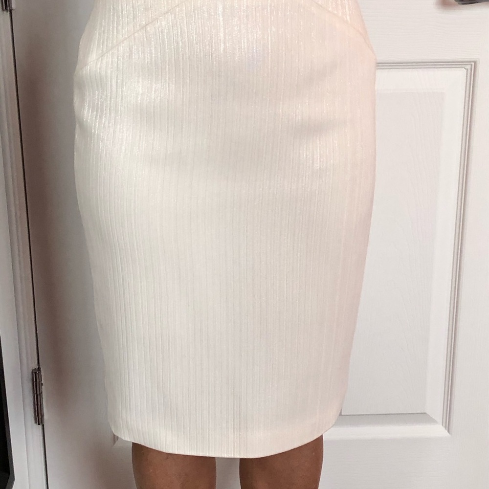 Versace white metallic skirt +leather belt size 42